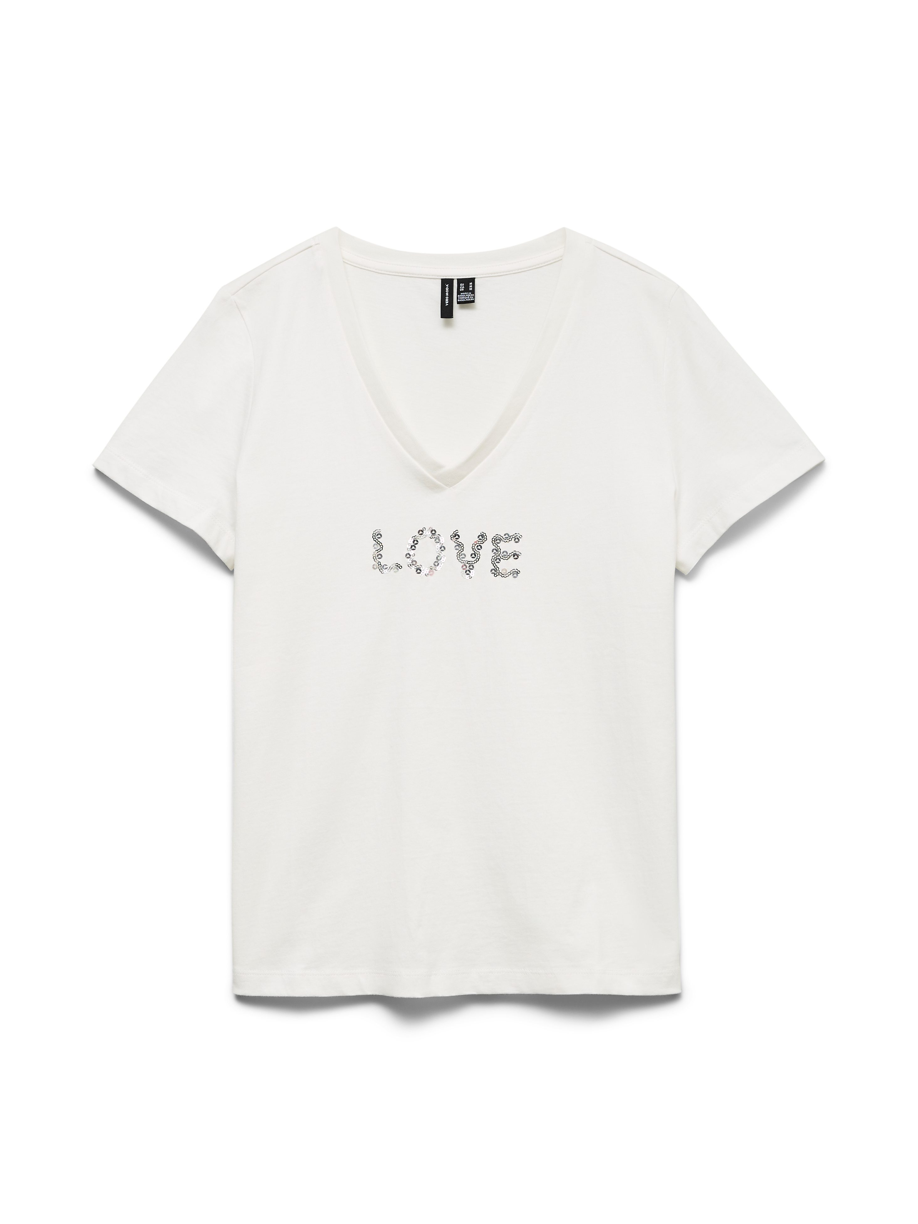 Vero Moda Kurzarmshirt VMJOAN VANESSA SS TOP BOX JRS Baumwolle, regular fit