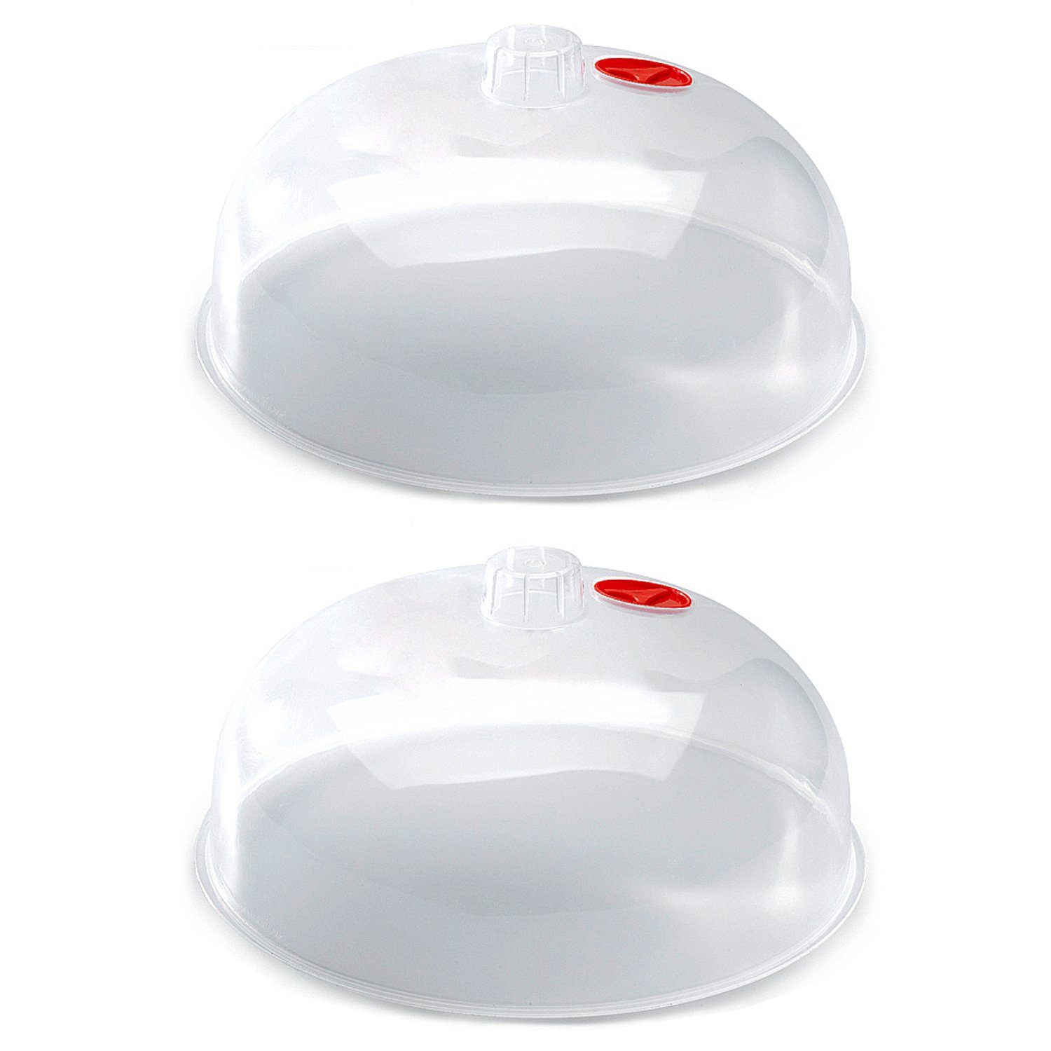 Sanixa Mikrowellenbehälter Mikrowellenabdeckhaube Mikrowellenhaube transparent, Kunststoff, (Abdeckung Mikrowelle, 2-tlg), BPA frei Kunststoff