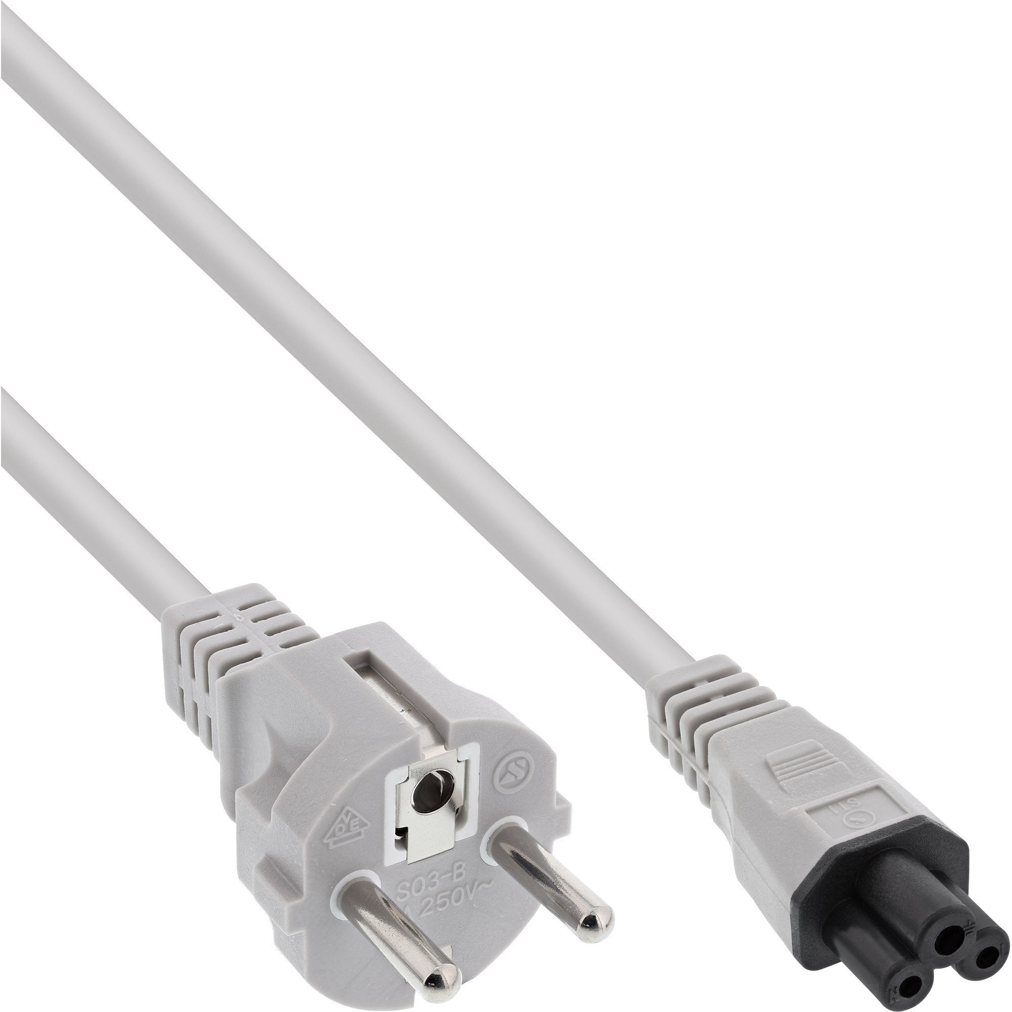Inline InLine® Netzkabel für Notebook, 3pol Kupplung C5, grau, 1,8m Stromkabel