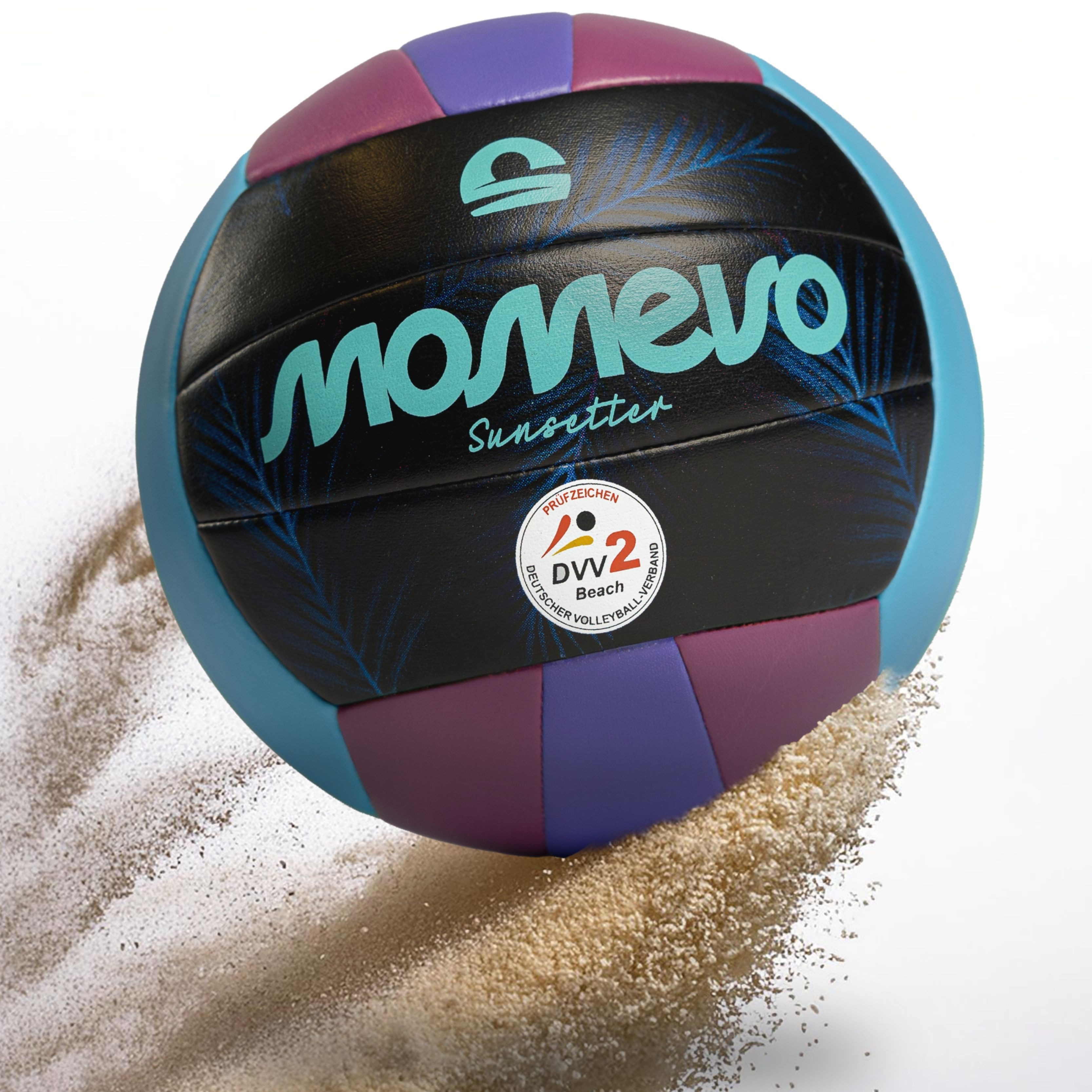 Momevo Beachvolleyball Offizieller Beachvolleyball - DVV zertifiziert, weich und robust, tolle Geschenkidee