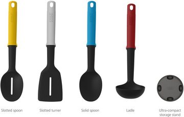 Joseph Joseph Kochbesteck-Set Elevate™ Slim (Set, 5-tlg., Storage stand, Slotted Turner, Slotted spoon, Solid spoon, Ladle), mit Ständer