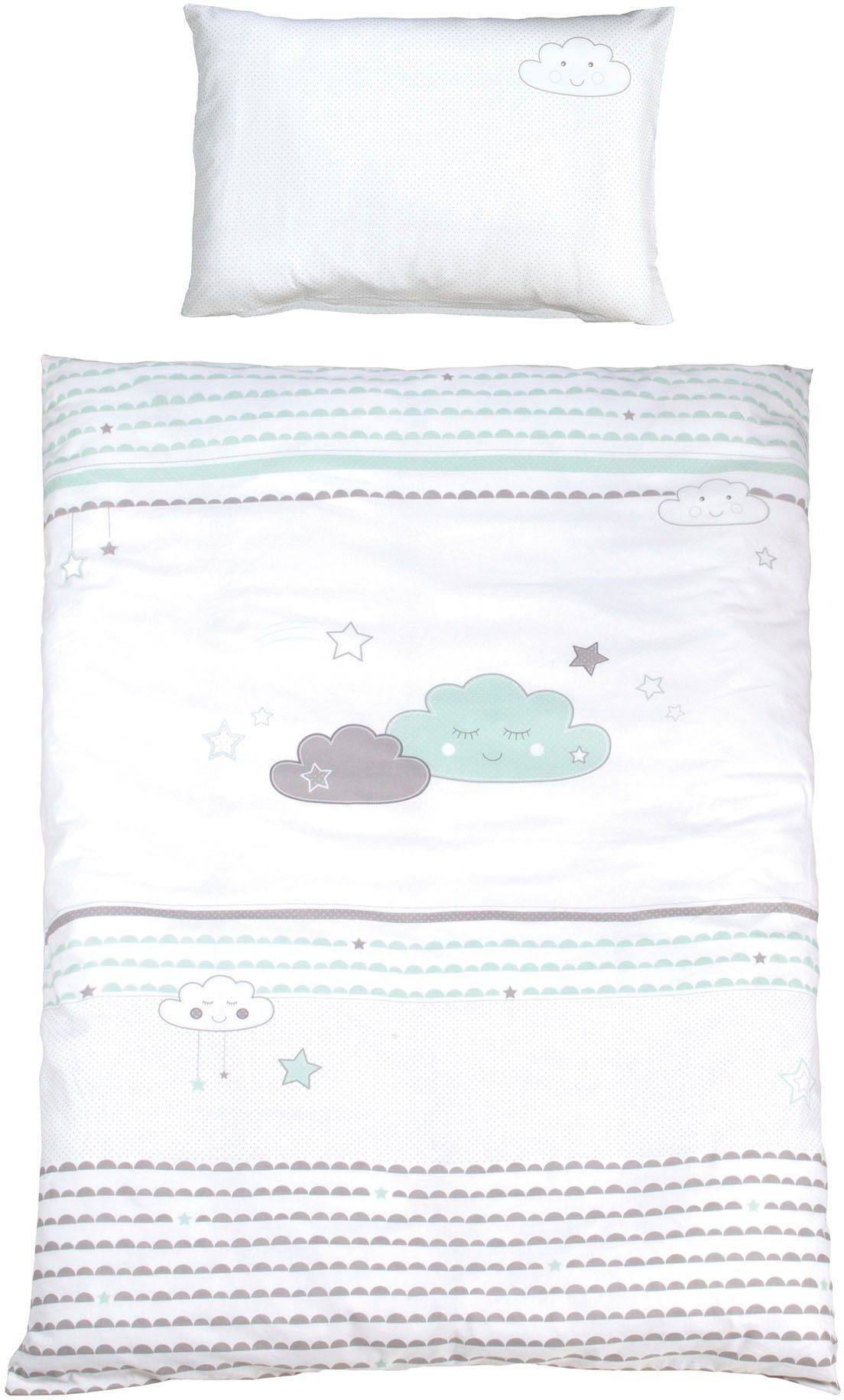 roba® Babybett Room Bed - Dekor Happy Cloud, als Beistell-, Kinder- und Juniorbett verwendbar