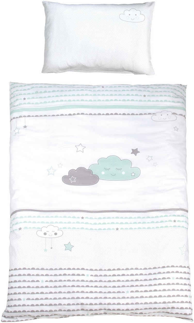 roba® Babybett Room Bed - Dekor Happy Cloud, als Beistell-, Kinder- und Juniorbett verwendbar