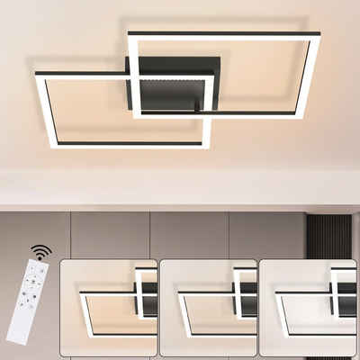 Nettlife LED Deckenleuchte Wohnzimmer Dimmbar mit Fernbedienung Modern 52W Kristall, LED fest integriert, Warmweiß Neutralweiß Kaltweiß, Schlafzimmer Küche Flur Esszimmer