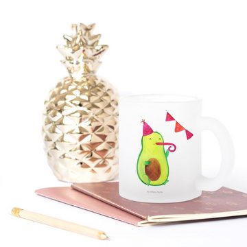 Mr. & Mrs. Panda Teeglas Avocado Party - Transparent - Geschenk, Tasse, Geburtstag, Teeglas, F, Premium Glas, Außerordentliches Design