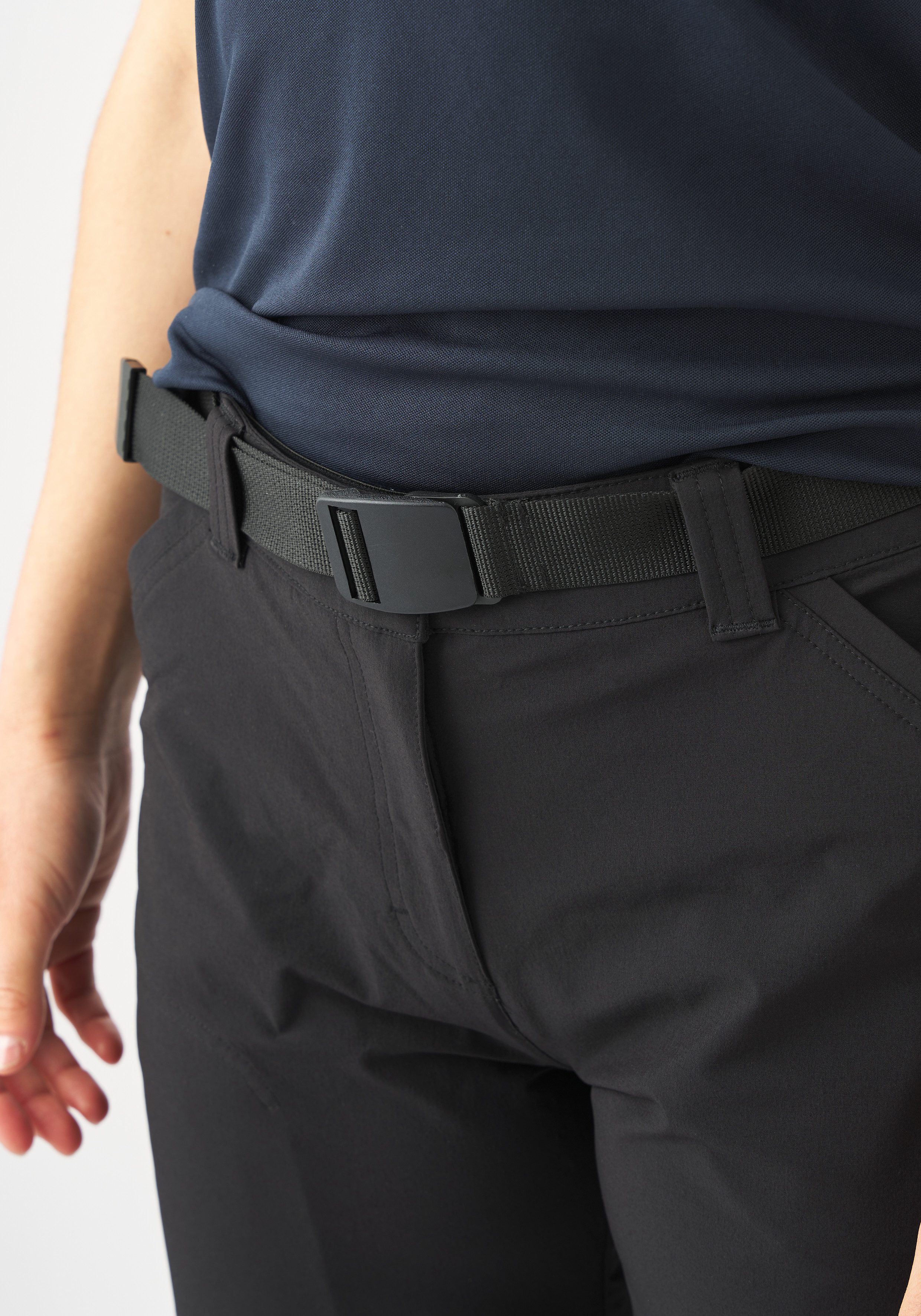 Gonso Fahrradhose Ruth Damen zipp-off Radhose mit Sitzpolster und Gürtel, wasserabweisend