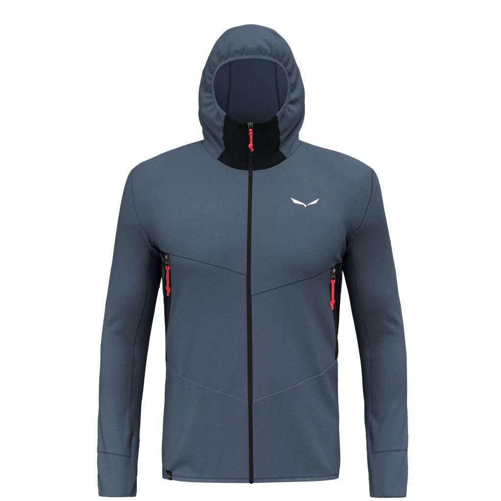 Salewa Fleecejacke Kletter-Kapuzenjacke Lavaredo Hemp (kühlender Tragekomfort) blau