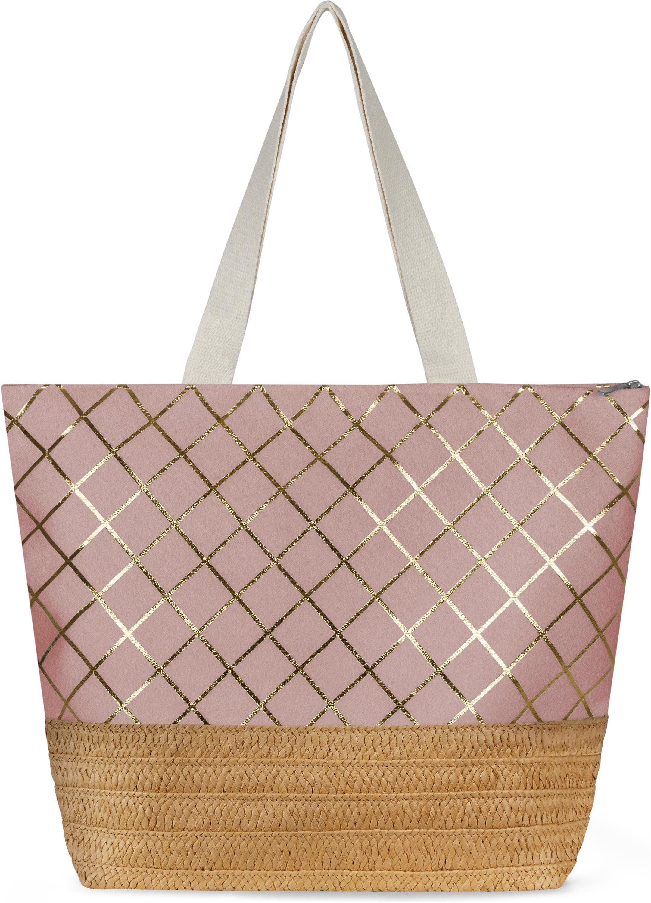 normani Strandtasche Große Strandtasche Kuredu, Handtasche mit Reißverschluss 19 Liter