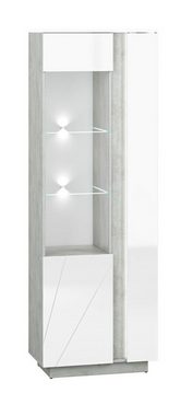 Feldmann-Wohnen Vitrine LUMENS (Glasvitrine, Standvitrine) inkl. LED-Beleuchtung - Glaseinsatz links - B/T/H: 69 cm x 40 cm x 201 cm