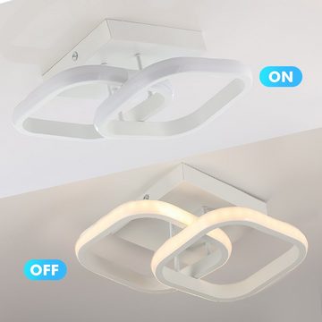 WILGOON LED Deckenleuchte Deckenlampe Dimmbar Moderne Design-Deckenlampe Wandlampe 18W Weiß, wasserdicht IP54, für Schlafzimmer, Bad, Flur, Küche