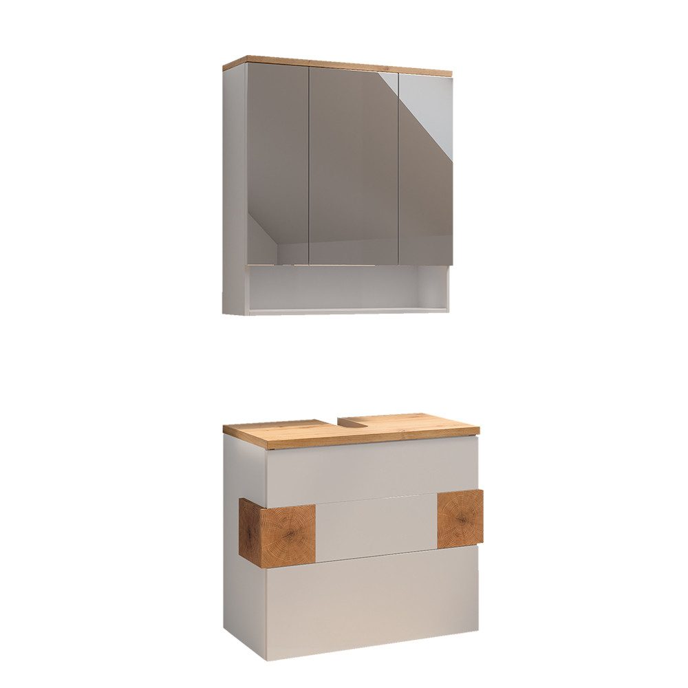Vicco Badmöbel-Set Eden, Weiß/Artisan-Eiche, 2 Teile, günstig online kaufen