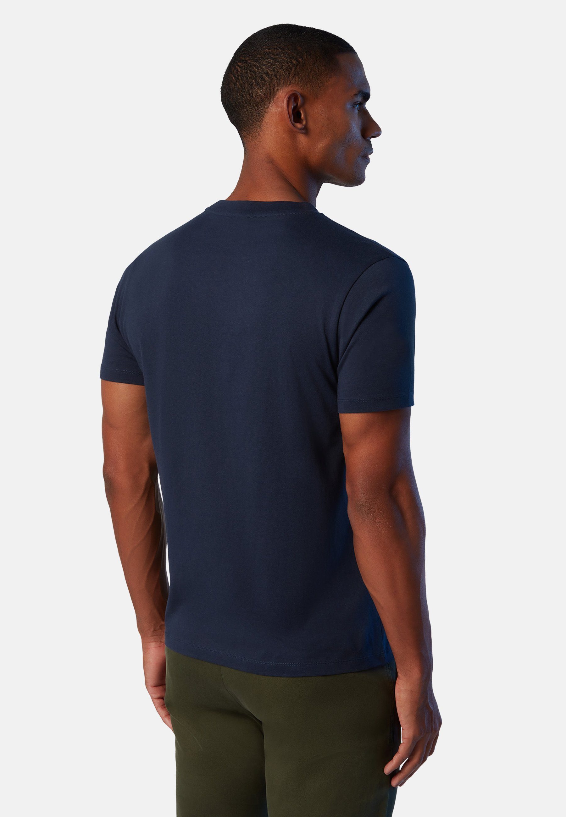 North mit klassischem mit Logo-Aufnäher T-Shirt BLUE T-Shirt Design Sails