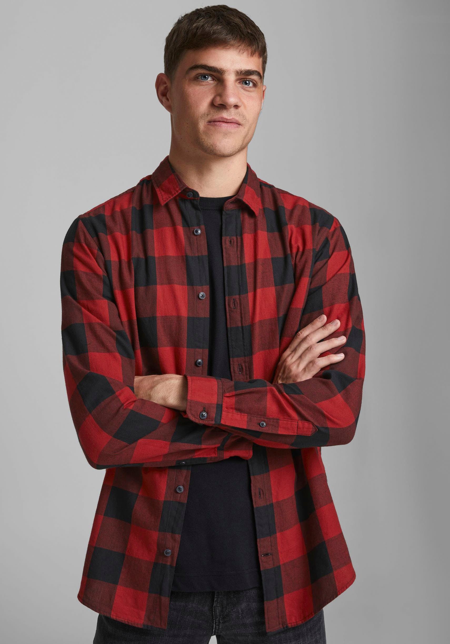 Jack & Jones Karohemd JJ JJEGINGHAM TWILL SHIRT L/ günstig online kaufen