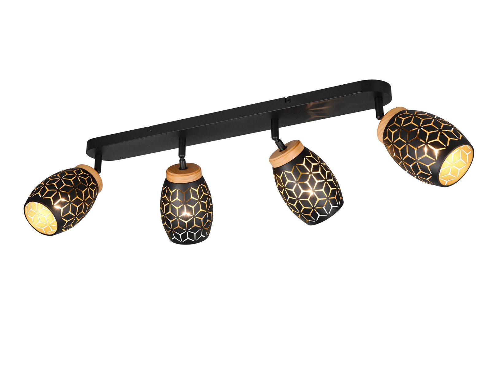 Reality Leuchten LED Deckenstrahler, Dimmfunktion, LED wechselbar, über Lichtschalter in 3 Stufen dimmbar, warmweiß, Licht-strahler innen orientalische Licht-spots Decke Spotlampen B:74cm