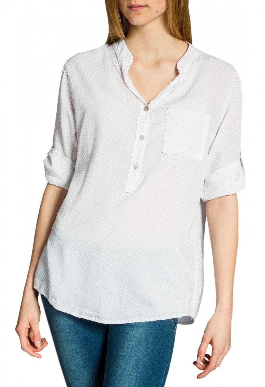 Shirtbluse BLU013 Damen Bluse gepunktet elegante 3/4 Arm Bluse Pünktchenbluse