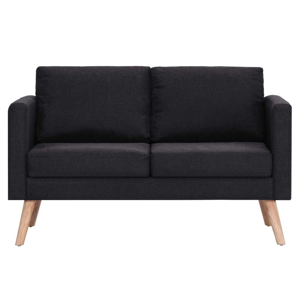 furnicato 2-Sitzer Schwarz 2-Sitzer-Sofa Stoff