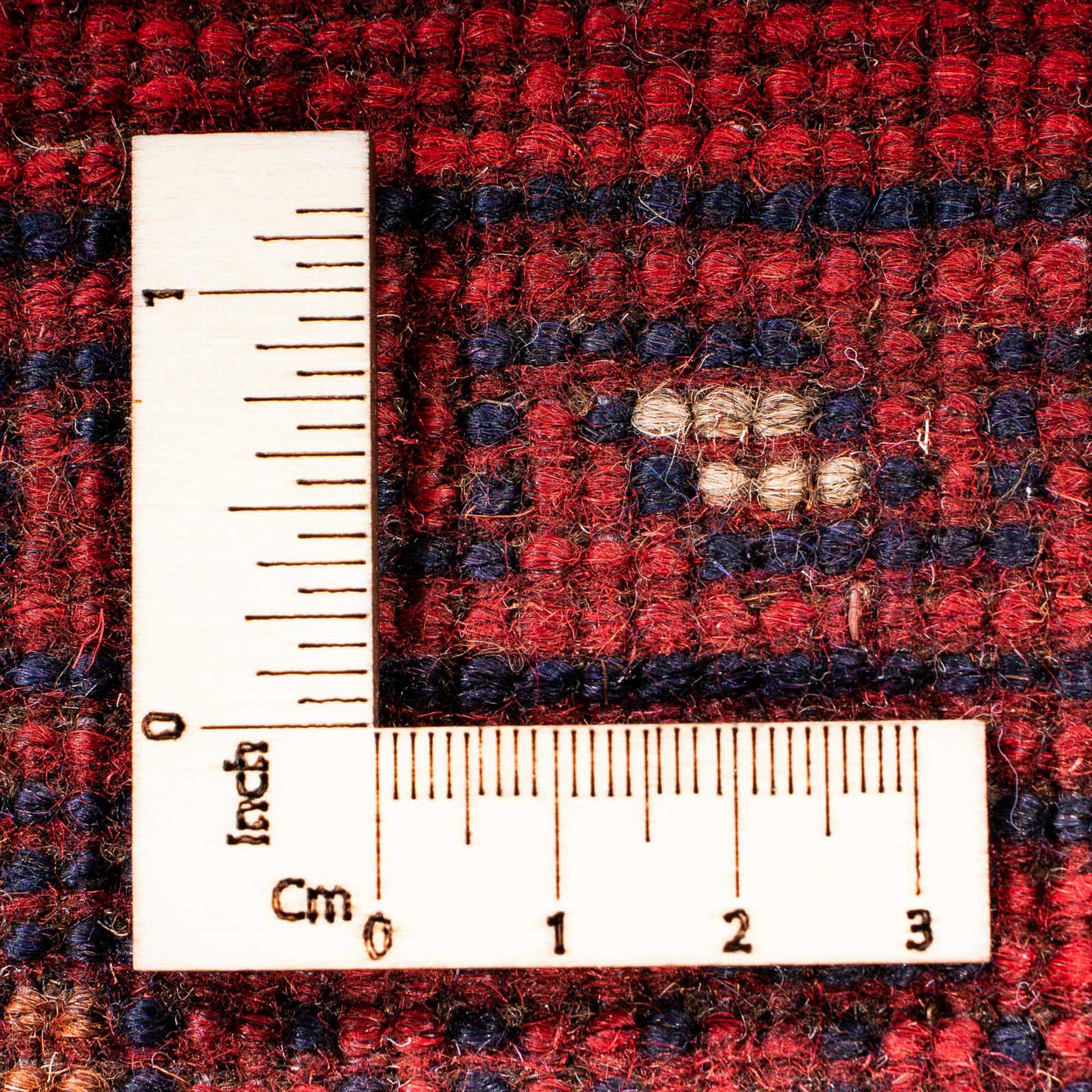 Orientteppich Afghan - - Kunduz dunkelrot, mit rechteckig, Höhe: Einzelstück - cm 98 Wohnzimmer, morgenland, mm, Zertifikat x 7 49 Handgeknüpft