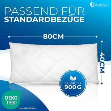 Kunstfaserkopfkissen Schlafmond Medicus Clean Allergiker Kopfkissen 40x80 cm, Schlafmond, Füllung: 100% Polyester, Bezug: 100% Baumwolle, Rückenschläfer, Bauchschläfer, Seitenschläfer