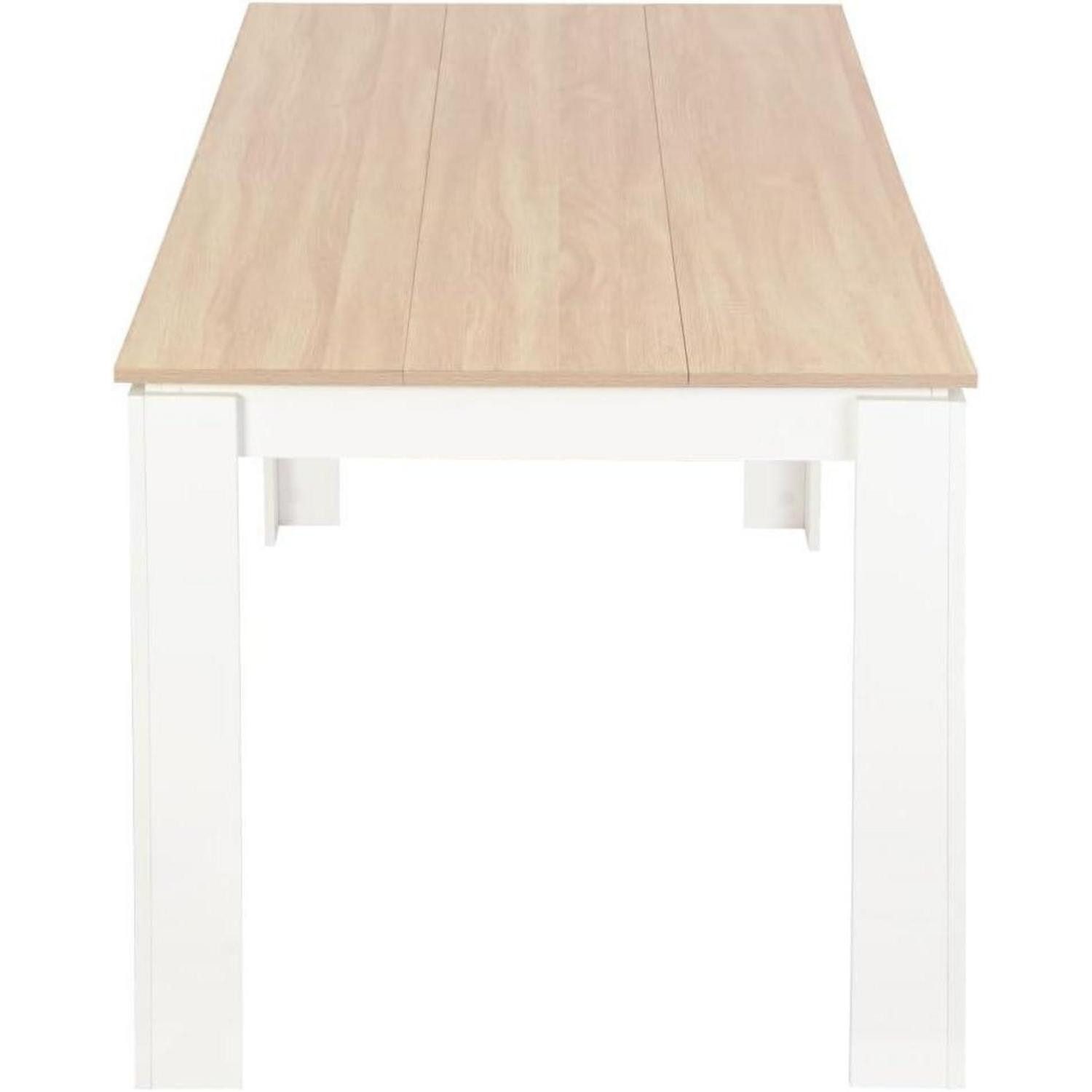 LuxusKollektion Essgruppe Esstisch Essgruppe 6 160CM-Eiche-Weiß Tischbein Tisch 6 Weiß Stühle – Bild 4 von 5