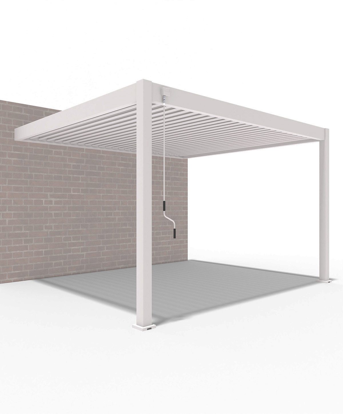 Weide Pergola Deluxe Wand Voll-Alu Pergola 3,6 x 4 M Lamellendach Ivory Sand, BxTxH: 400x360x255 cm