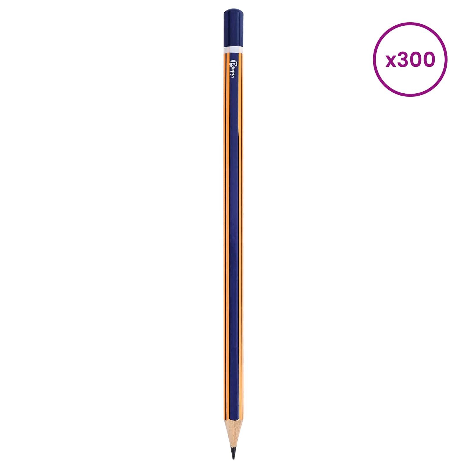 vidaXL Bleistift HB Bleistifte Ø 0,7 x 18 cm Blau und Gelb Massives Poplar Holz, (300-tlg)