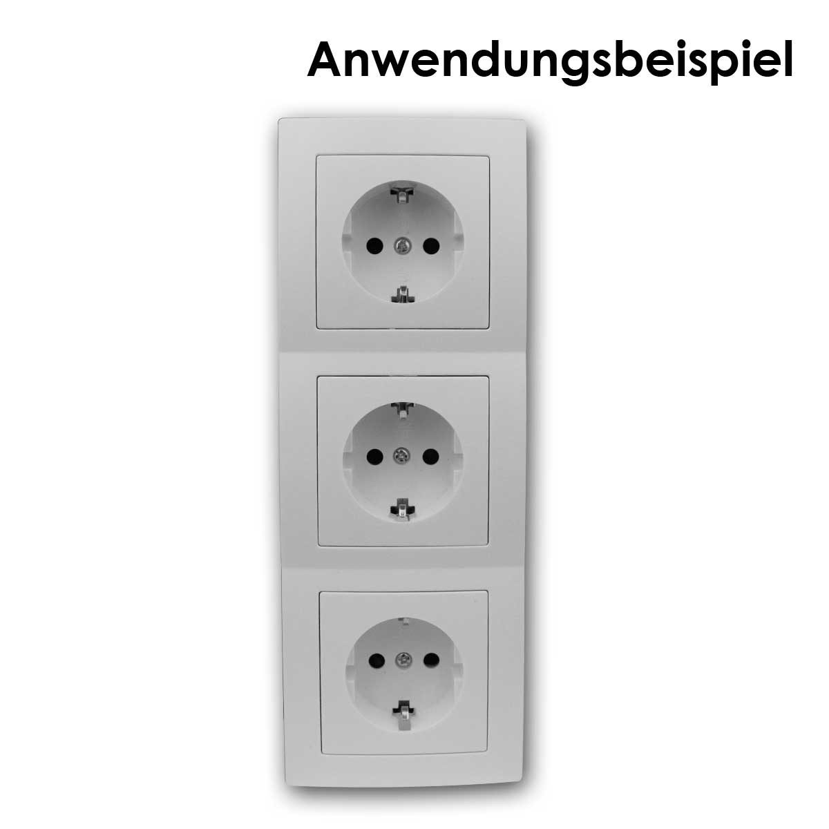McPower Unterputz-Steckdose FLAIR Dreifachsteckdose weiß,250V~/16A,UP,Schrauba