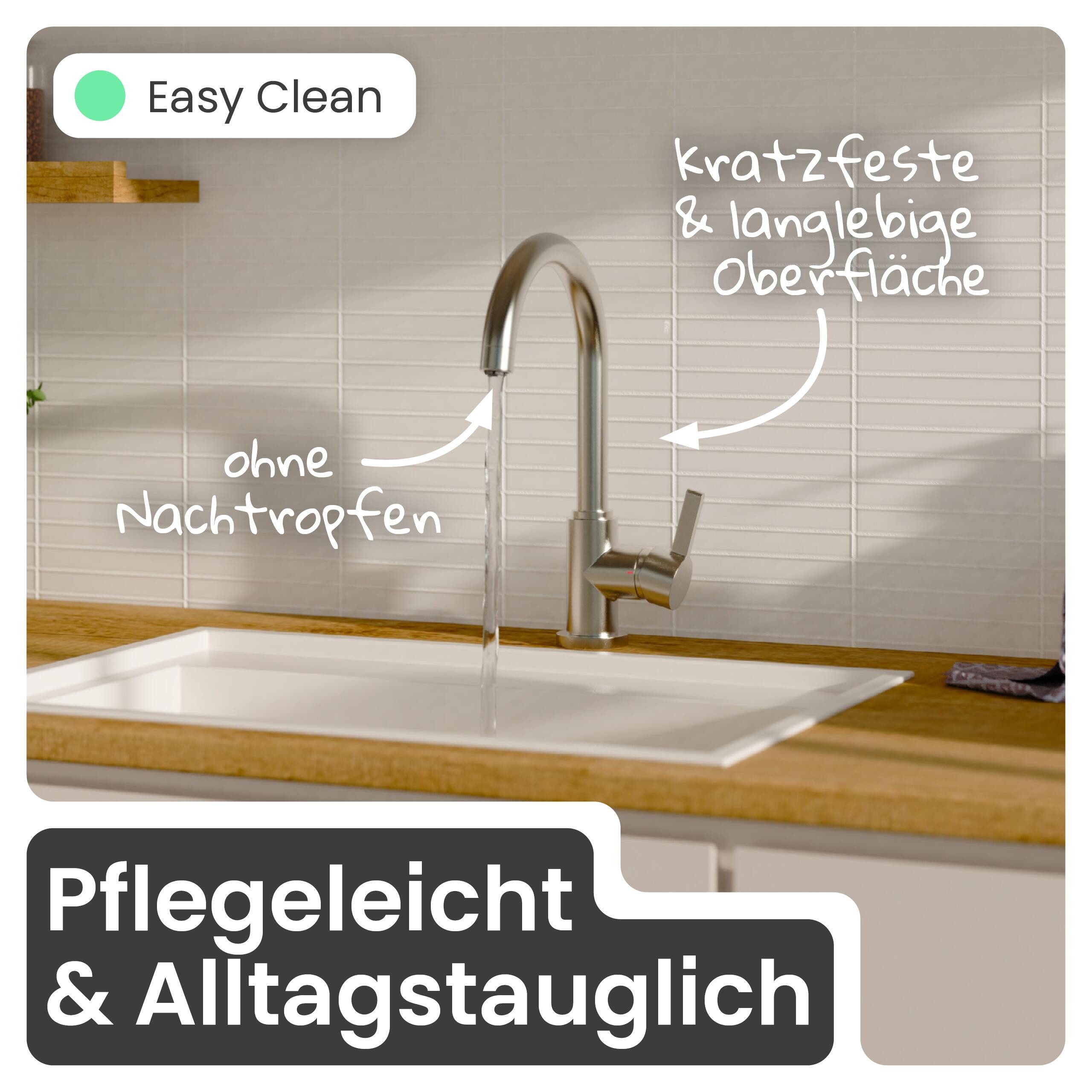 instmaier Spültischarmatur Leona 360° schwenkbar, Niederdruckarmatur, Edelstahl-Optik – Bild 5 von 5