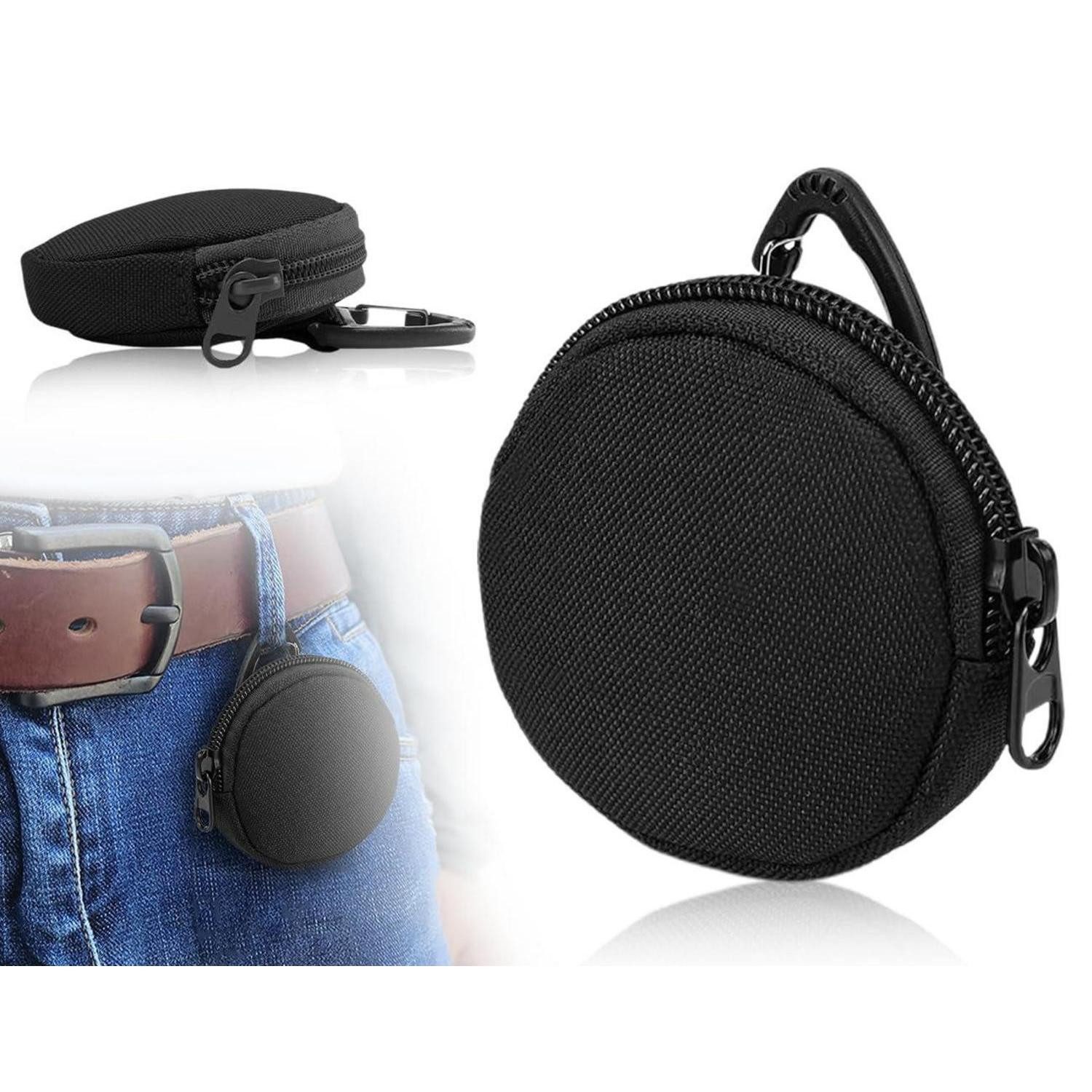 LuxusKollektion Leckerlibeutel Hundetraining Leckerlibeutel Schwarz Rund 7.5x2.5cm