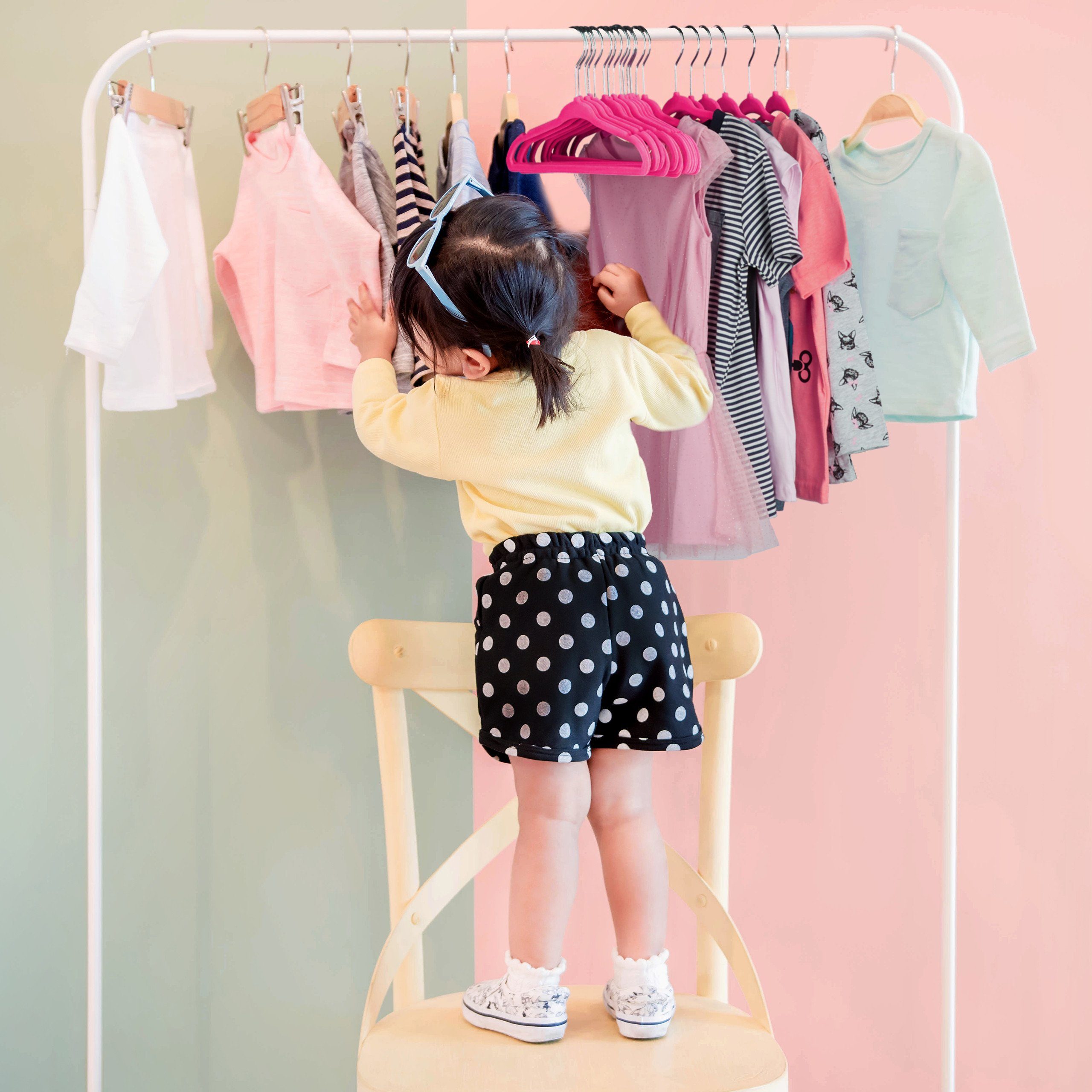 Kinder x 60 relaxdays pink Kleiderbügel Kleiderbügel