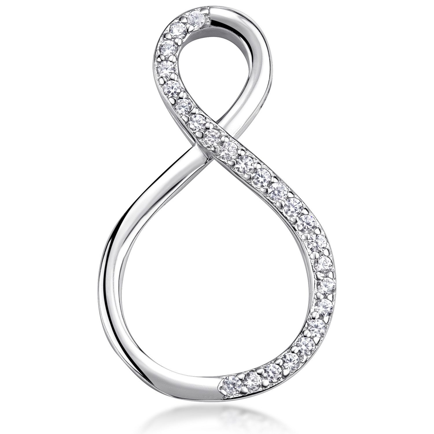Materia Kettenanhänger Unendlichkeit / Infinity mit Zirkonia KA-223, aus 925 Sterling Silber, rhodiniert