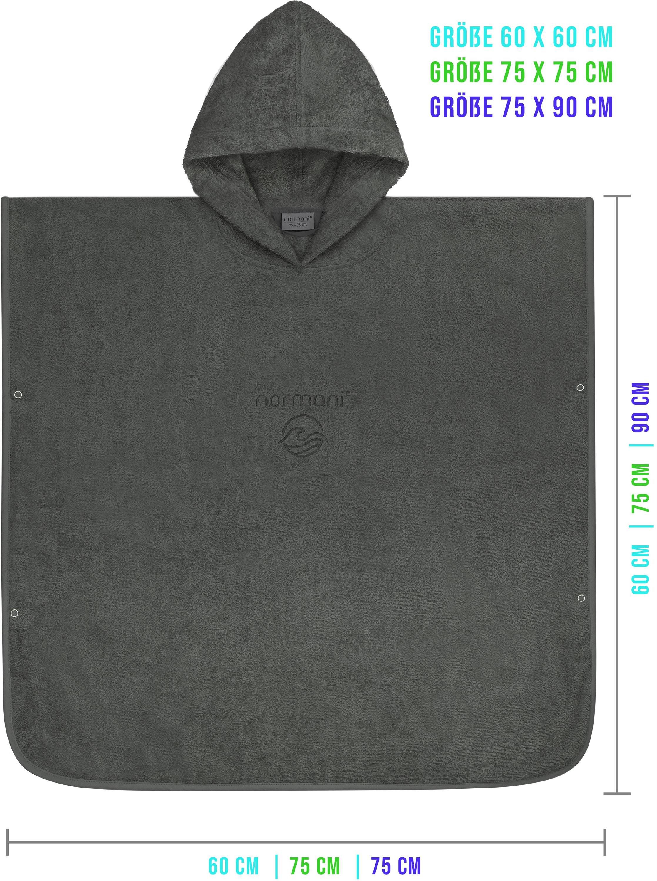 normani Badeponcho Badeponcho aus Bio-Baumwolle für Kinder, Bio-Baumwolle, Kapuze, Schlupf, Kinderbademantel mit Kapuze Strandponcho – Bild 3 von 5