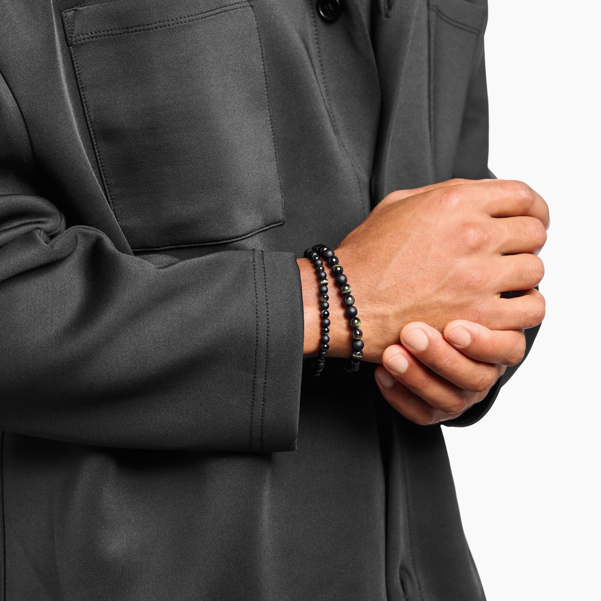 THOMAS SABO Armband Talisman-Armband mit Beads, mit Obsidian, Tigerauge
