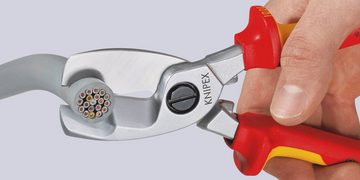 Knipex Kabelschere 95 16 200 mit Doppelschneide, isoliert mit Mehrkomponenten-Hüllen, VDE-geprüft verchromt 200 mm
