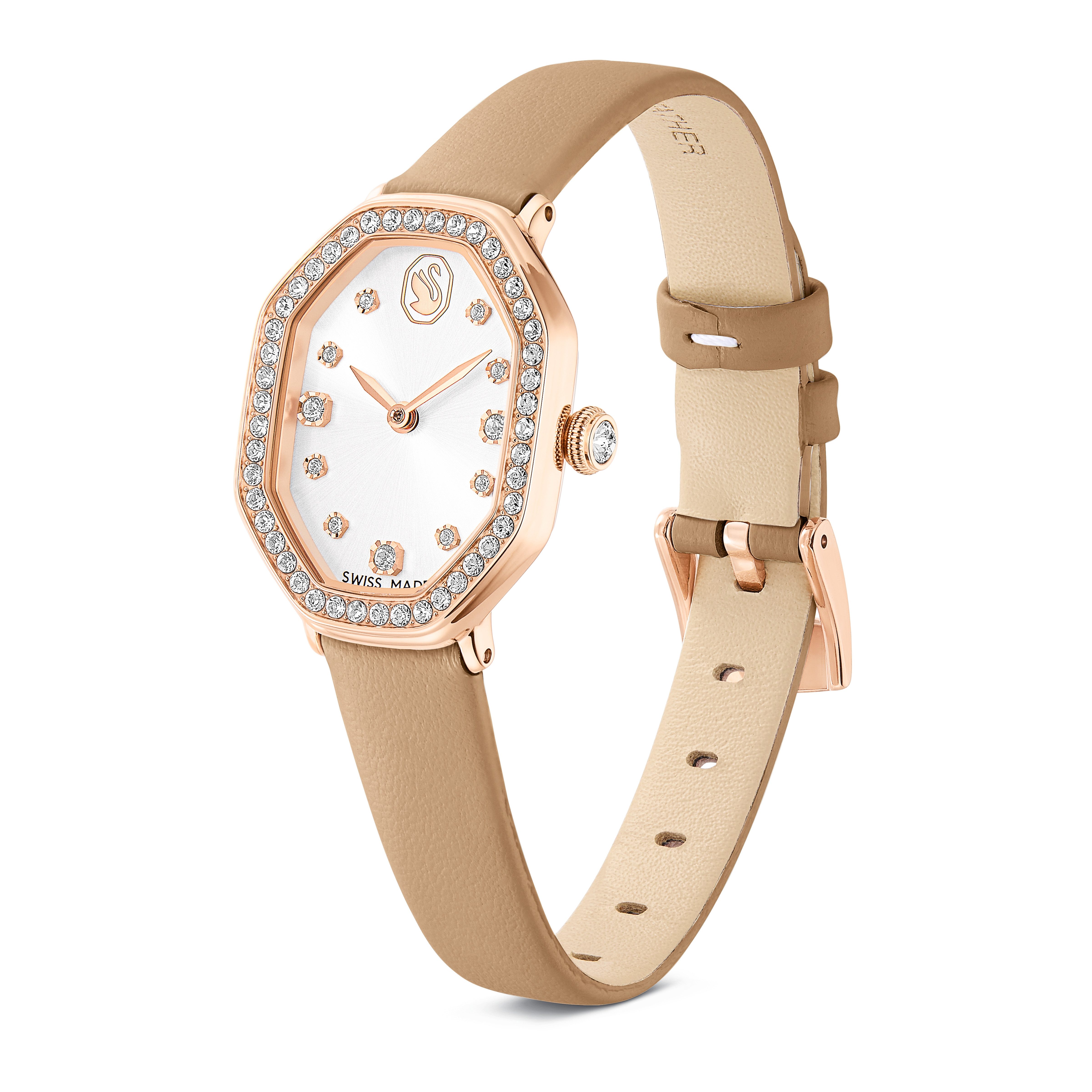 Swarovski Quarzuhr DEXTERA 5730184, Armbanduhr, Damenuhr, Swiss Made, Lederarmband, analog