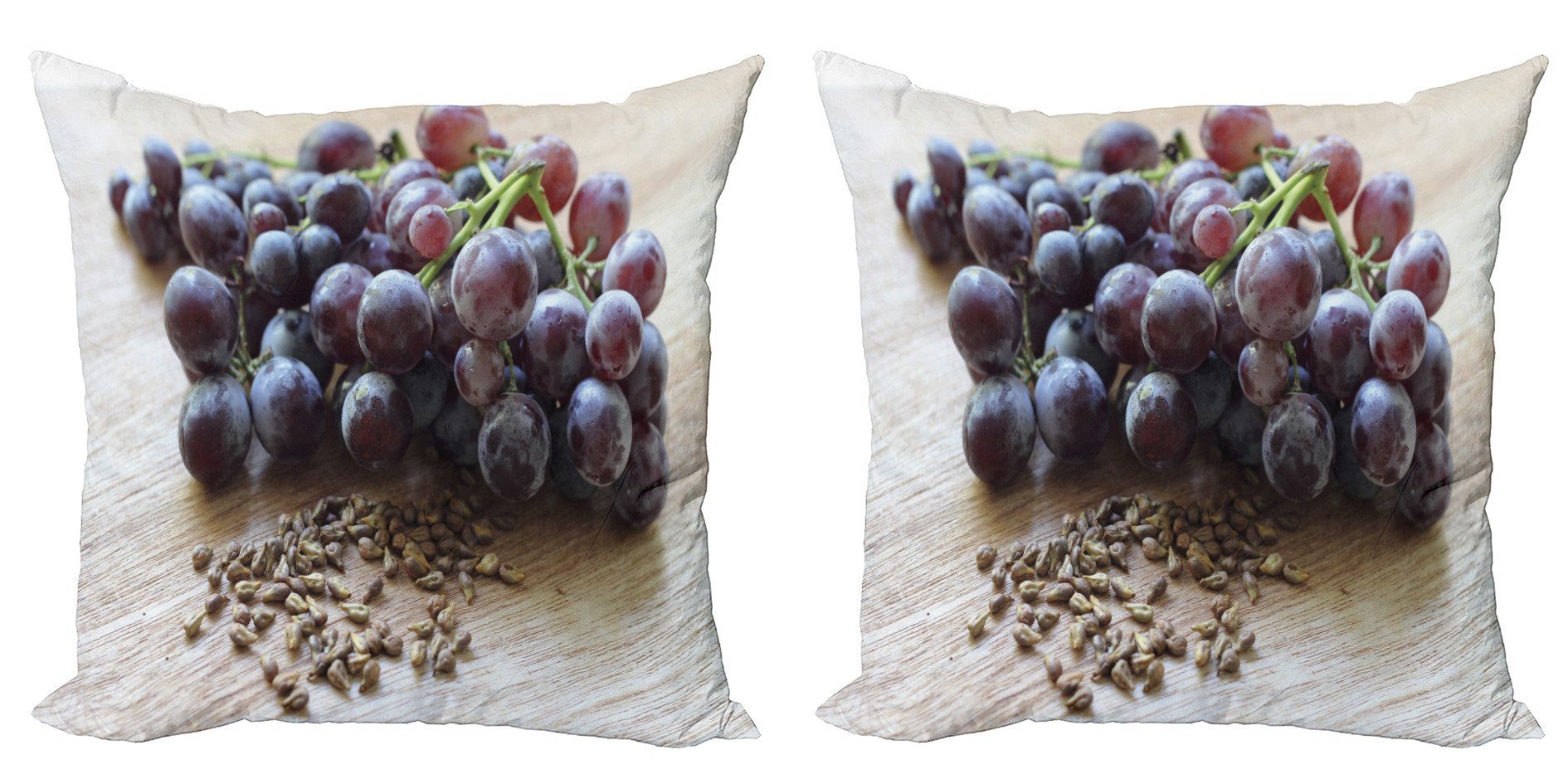 Doppelseitiger auf Abakuhaus Digitaldruck, (2 und Früchte Accent Modern Samen Traube Stück), Tisch den Kissenbezüge