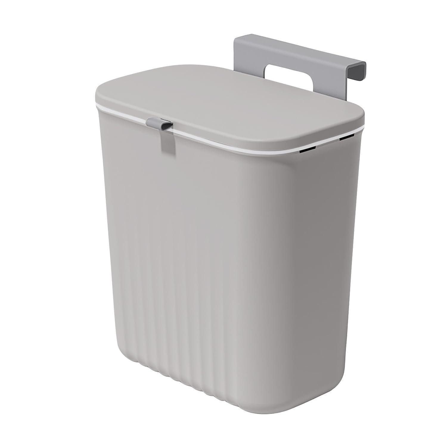 LuxusKollektion Biomülleimer Küchenmülleimer 9L Hängend mit Deckel Grau