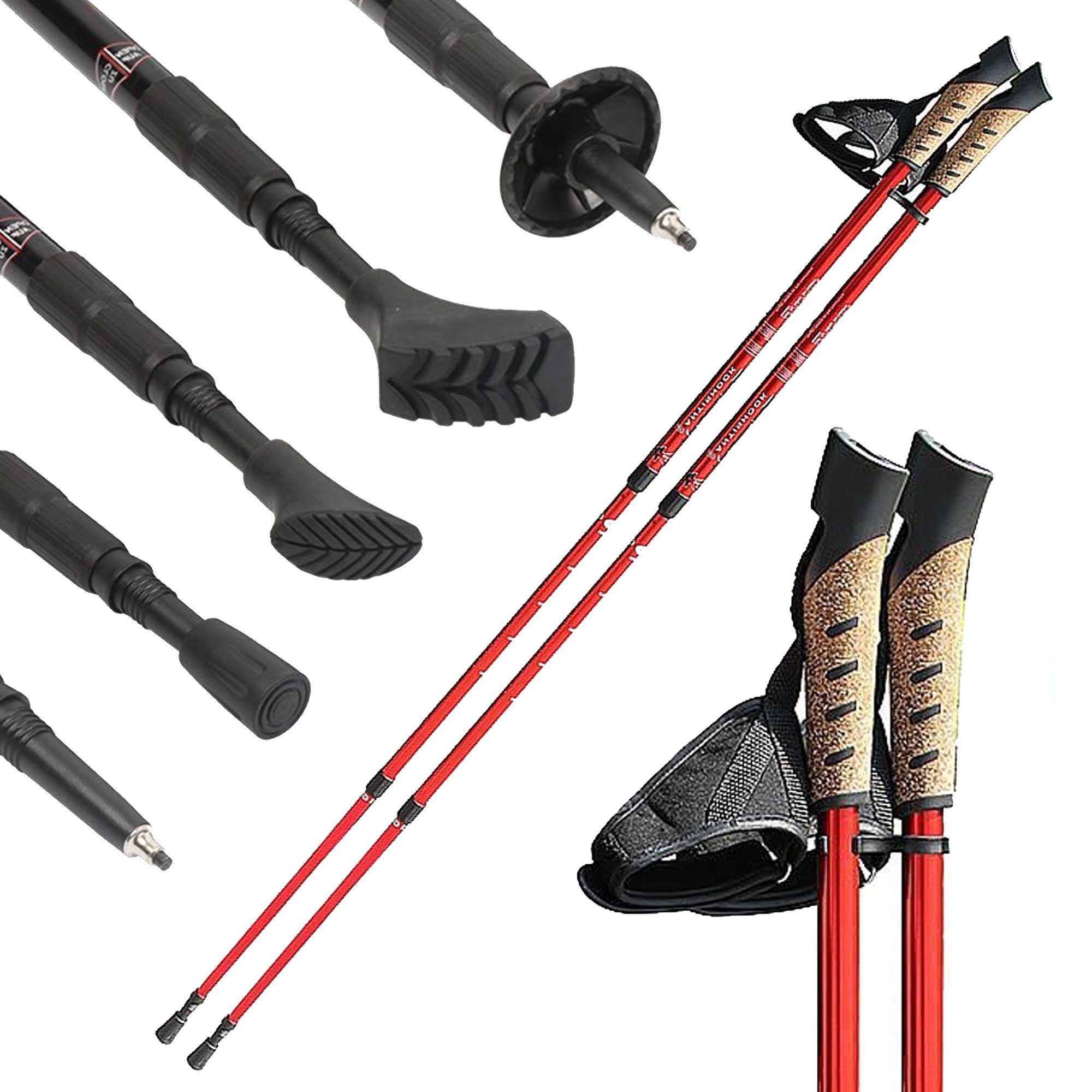 Melko Nordic-Walking-Stöcke Wanderstöcke Nordic Walking Teleskop Stöcke Antischock Aluminium (Stück, Premium Qualität), Teleskopstock