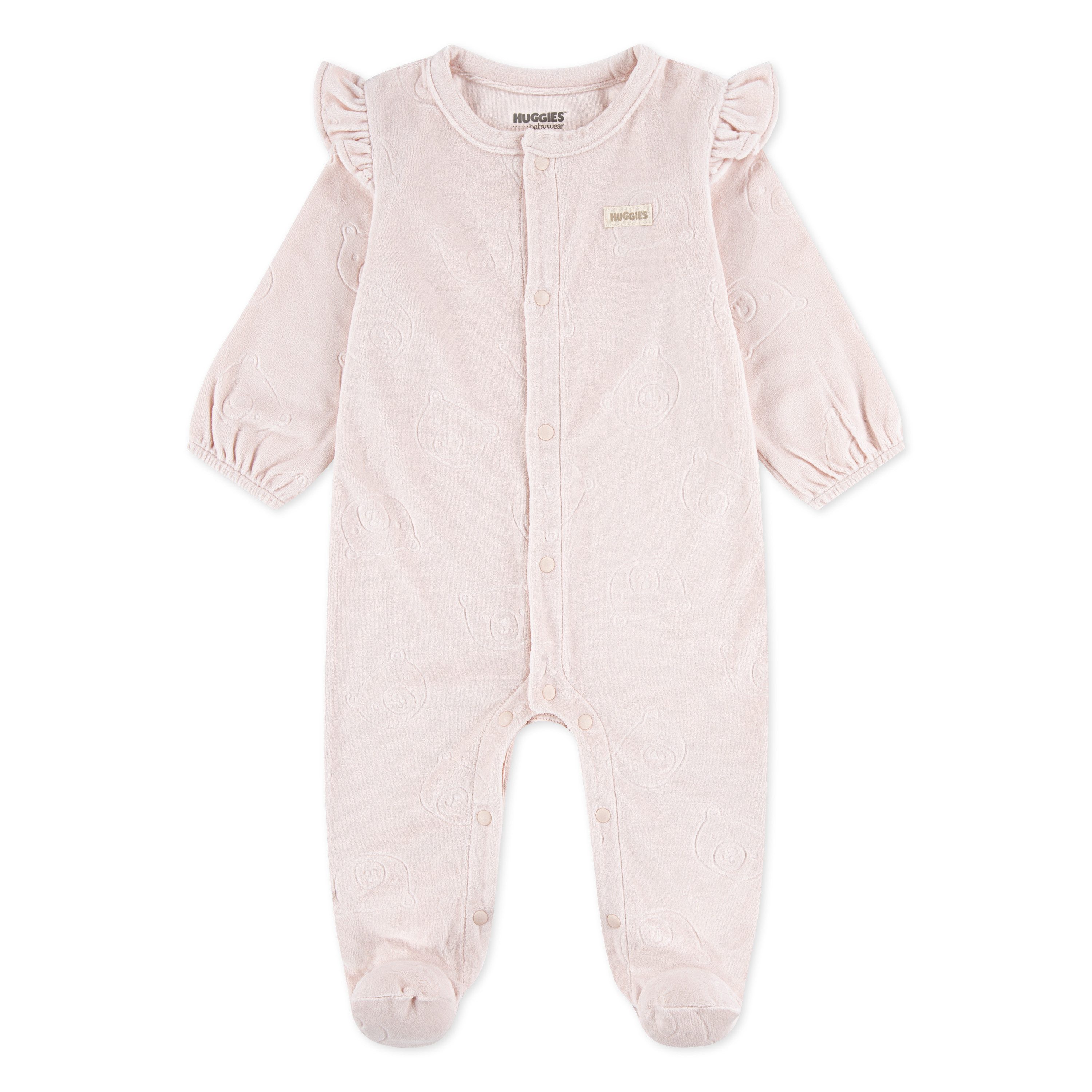 HUGGIES babywear Strampler HUGG FOOTED COVERALL Pflegeleichte Fleece- Qualität