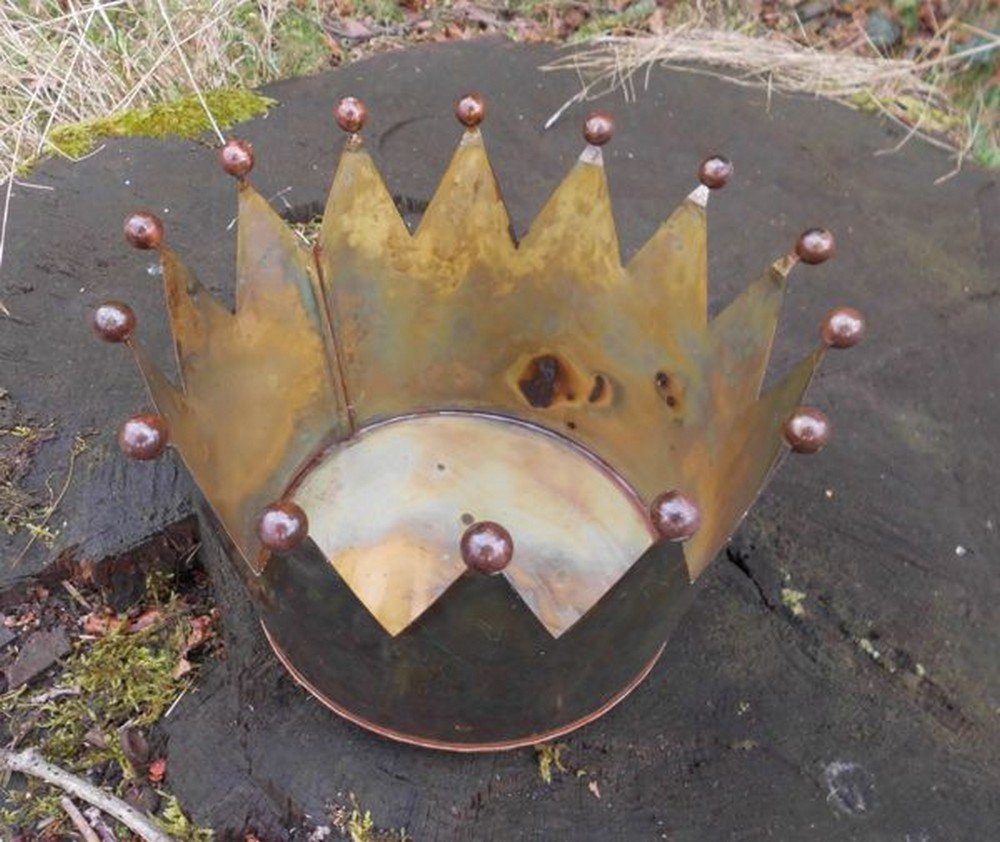 St) Deko-Impression mit Eisen Teelichthalter Windlicht Windlicht (1 Übertopf Deko-Krone Kugelspitzen