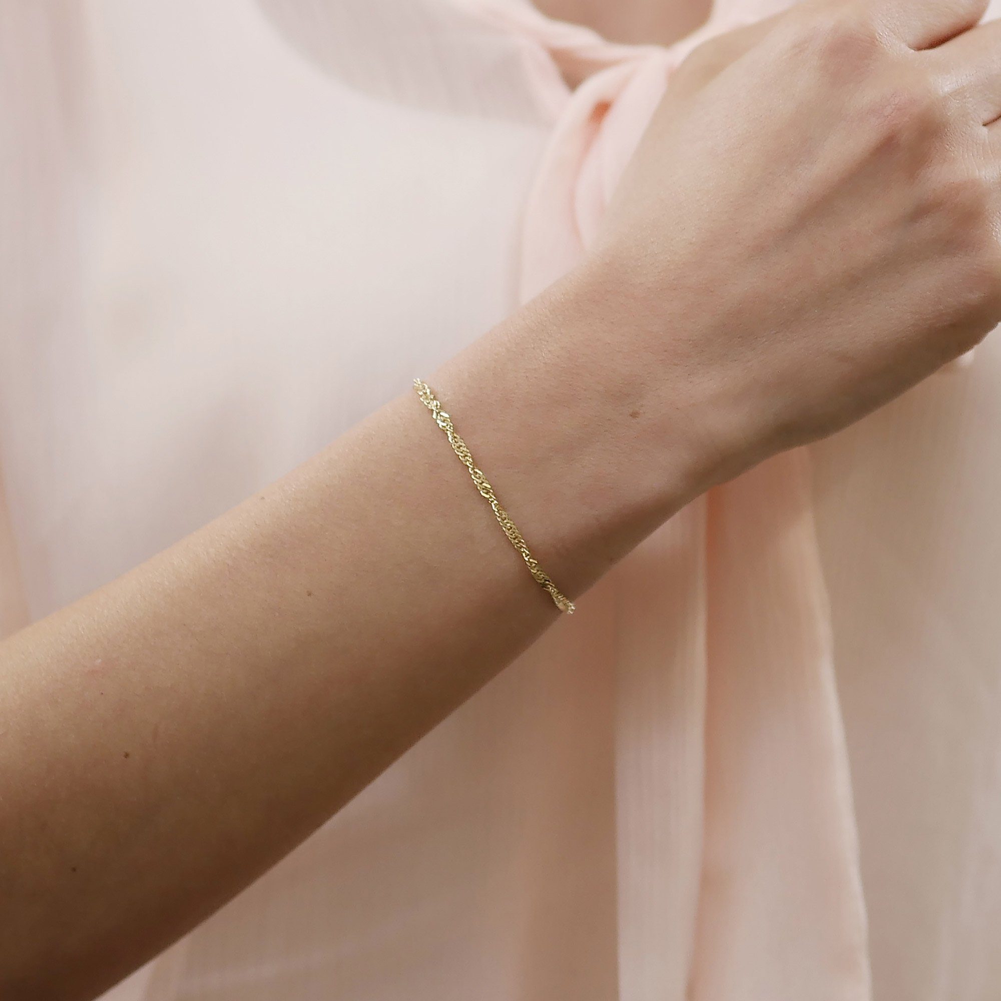 trendor Gliederarmband Frauen 333 Gold Singapur 2,4 mm