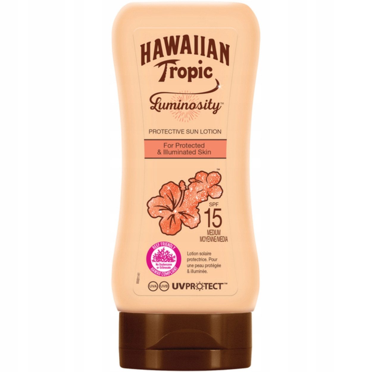 Hawaiian Tropic Sonnenschutzlotion Hawaiian Tropic Luminosity Sonnenlotion SPF15 180 ml, 1-tlg., Mit Vitamin C und E und tropischem Duft