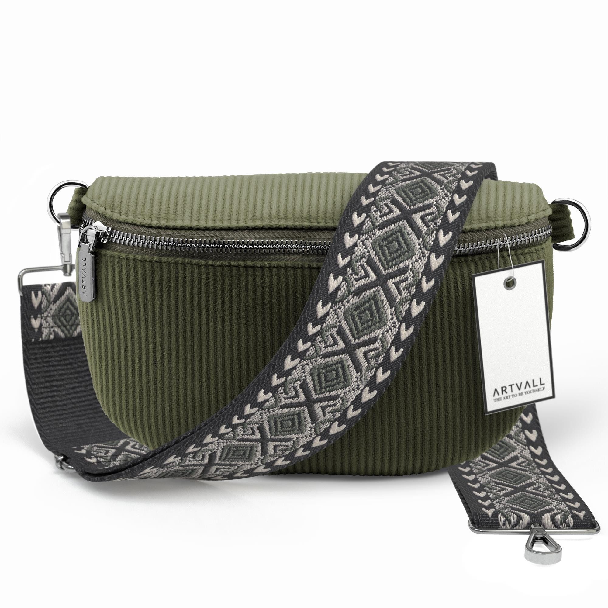 ARTVALL Umhängetasche Cord Handtasche Brusttasche Crossbody Bag Olivgrün (T günstig online kaufen