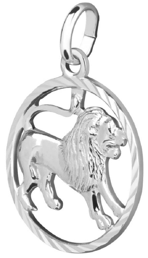 unbespielt Sternzeichenanhänger Anhänger Sternzeichen Löwe 925 Silber 15 mm, Silberschmuck für Damen und Herren