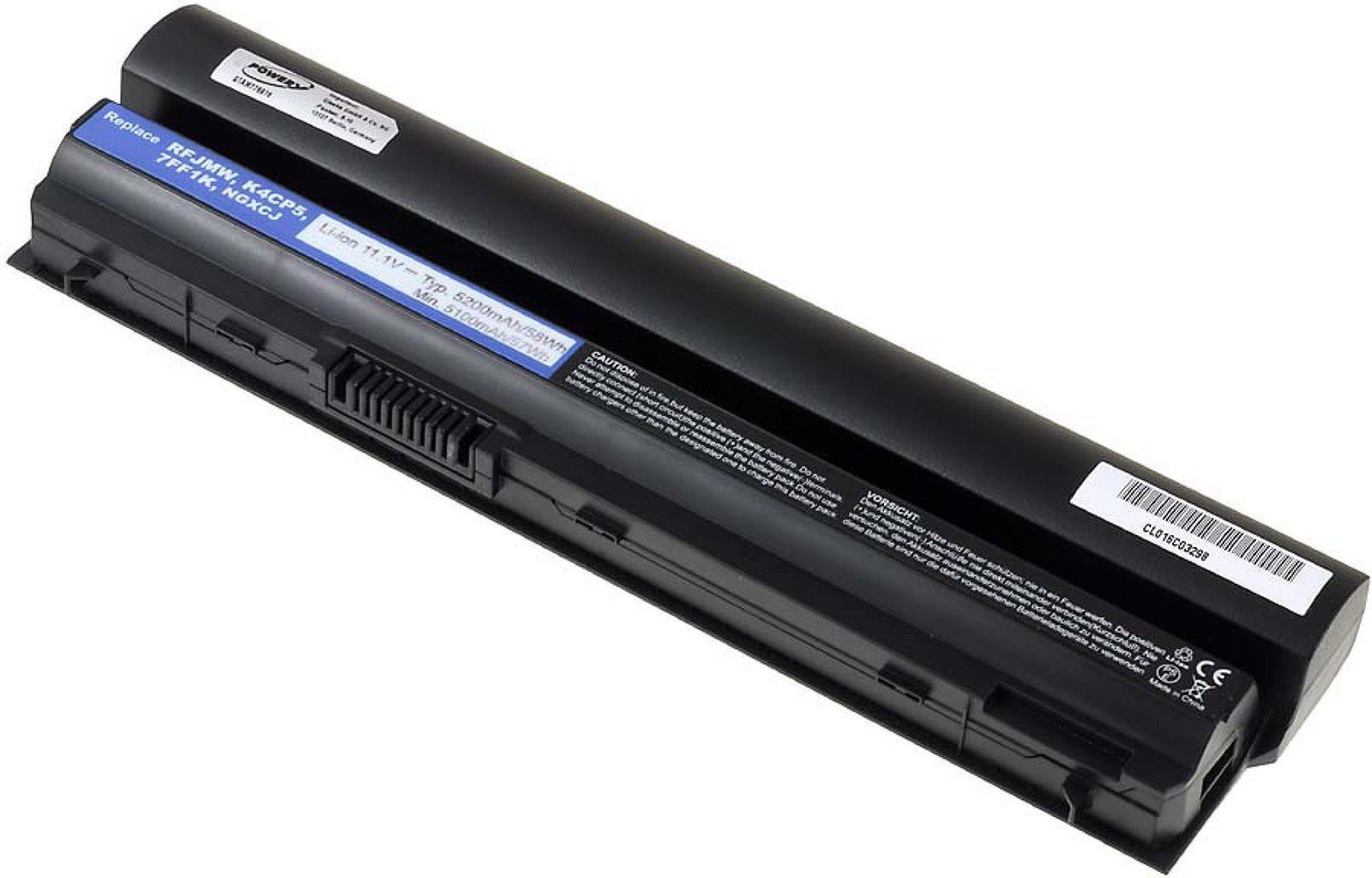 Powery mAh Typ (11.1 Laptop-Akku 5200 RFJMW Akku für Dell V)