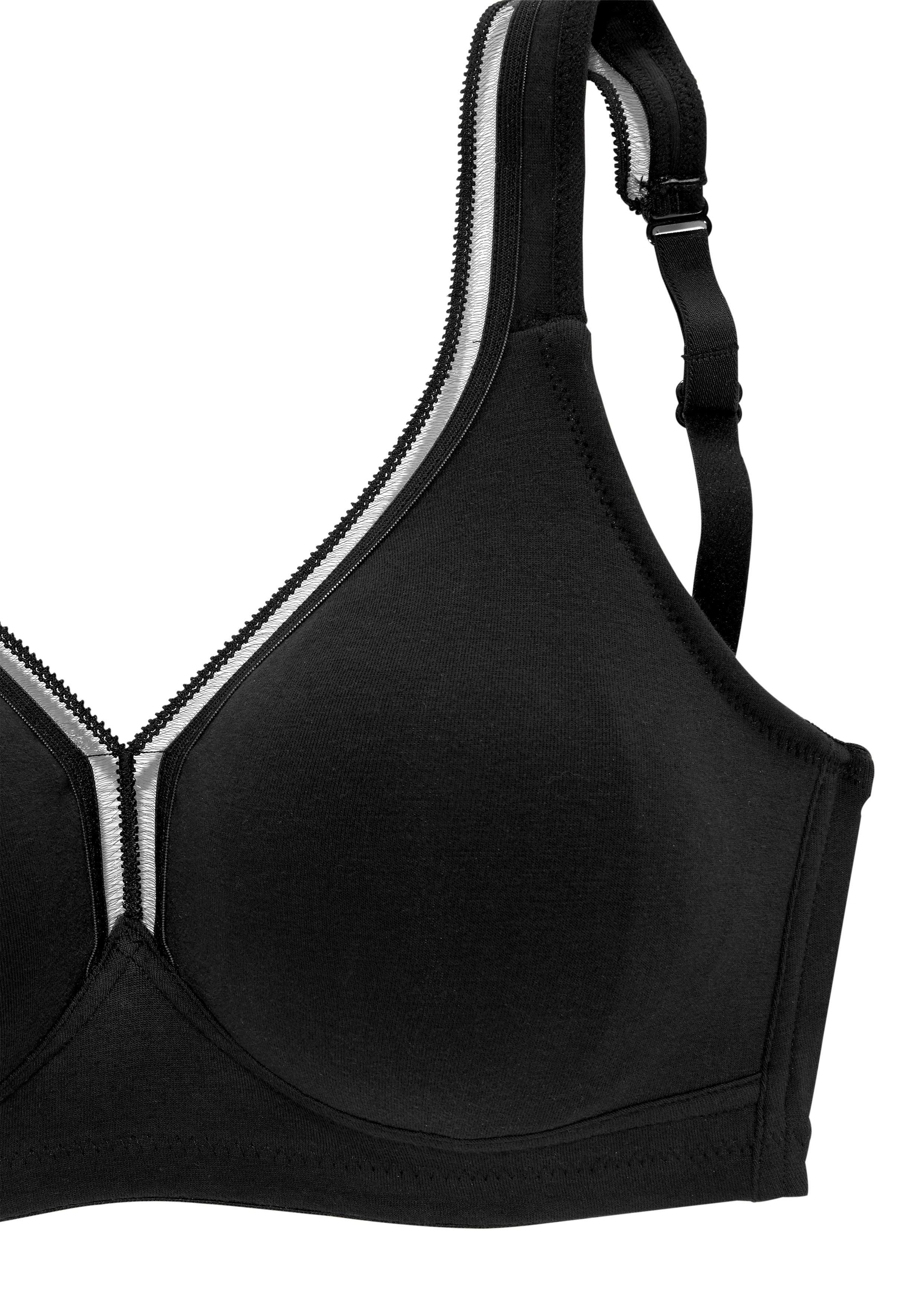 Baumwolle, 2 aus Dessous Bügel Stück) petite Basic (Packung, ohne fleur T-Shirt-BH schwarz+weiß