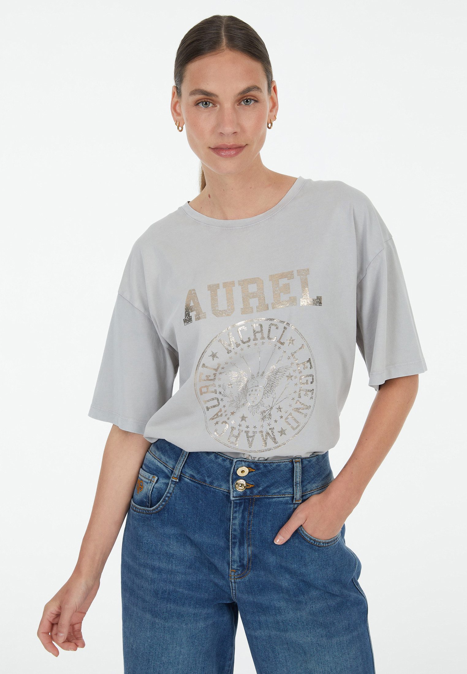 MARC AUREL T-Shirt mit Folienprint