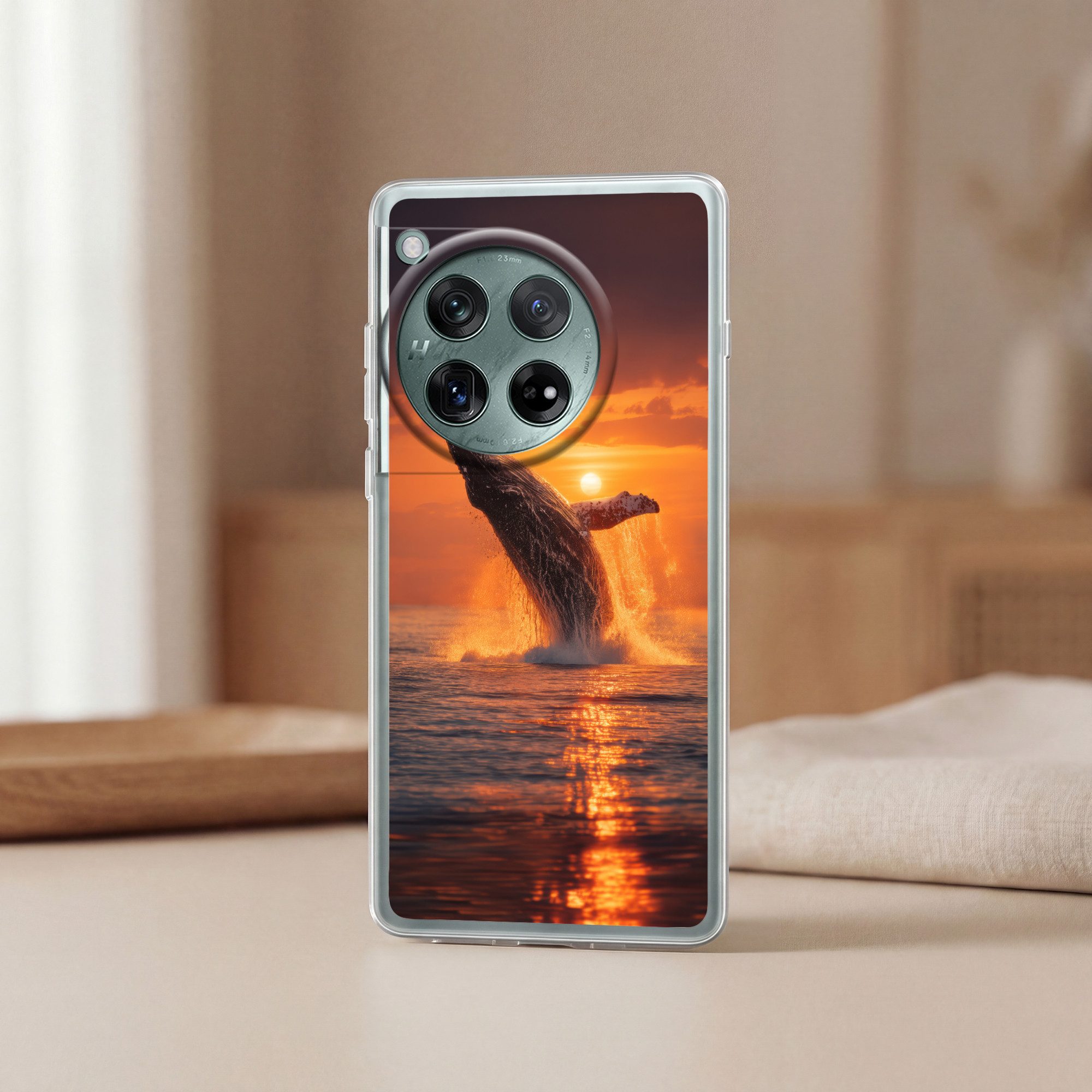 MuchoWow Handyhülle für OnePlus 12 Wal - Sonne - Meer, Handy Case, Silikon, Bumper Case Dünn