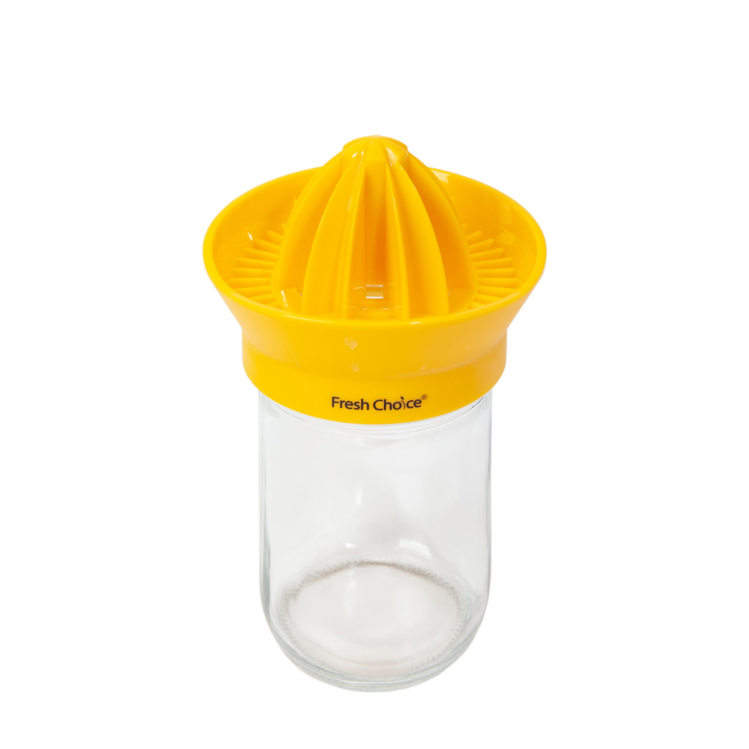 Fresh Choice Zitruspresse Zitruspresse mit Glas, Aufsatz & Deckel - Praktisch & nachhaltig 500ml