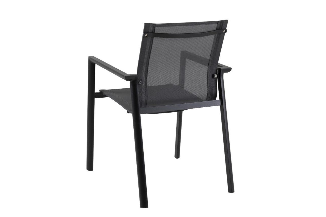 Brafab Gartenstuhl Delia aus Textilene, Schwarz/Schwarz