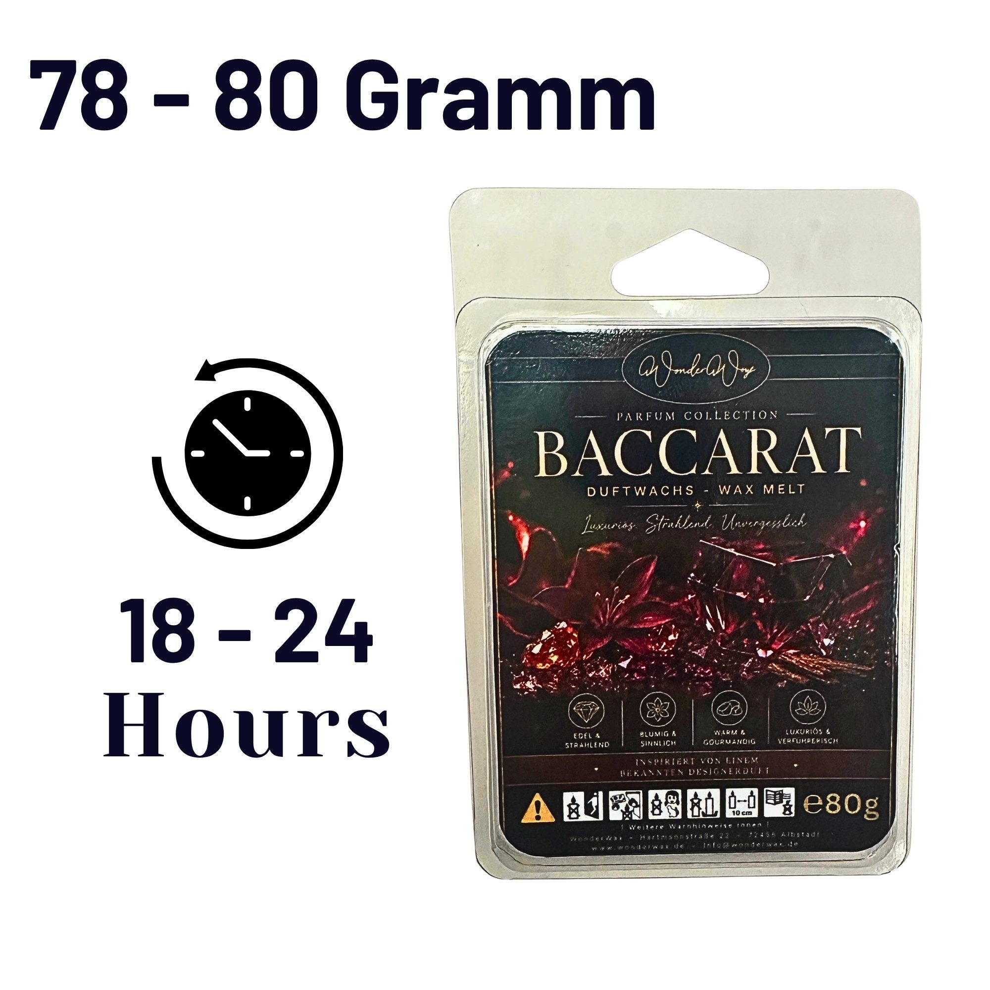 WonderWax Duftwachs WonderWax® Parfume Duftriegel 6 x Duftwachs Würfel Weiß (Baccarat), Duftrichtung: Baccarat Parfum